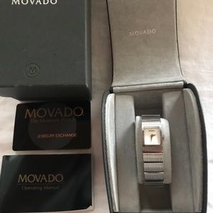 Movado Stainless Steel Watch Oyster Shell Face